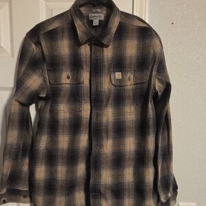 Carhartt M's LG Checkered Flannel Shirt in Black and Tan